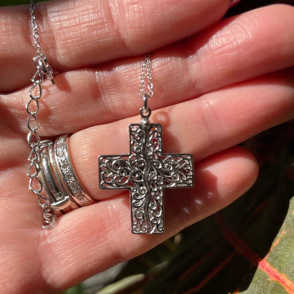 0.01ct. Diamond Hidden Cross Pendant NK